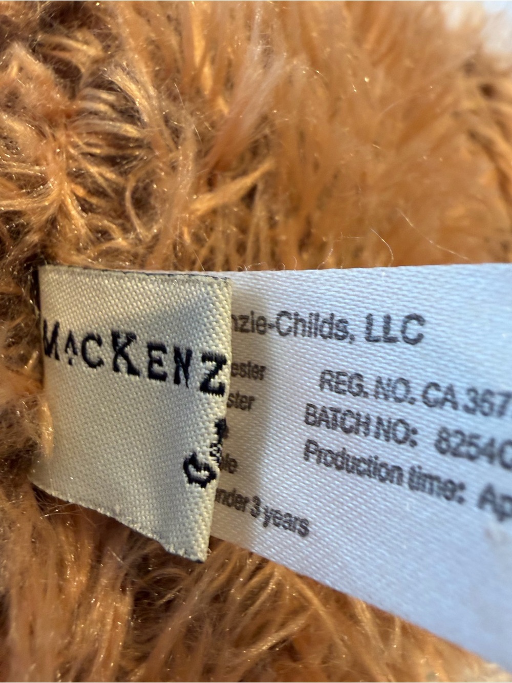 MacKenzie Childs Mac the Teddy Bear courtly check trim 17” - Picture 4 of 9